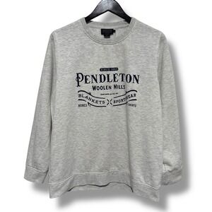 Pendleton Woolen Mills Men's Graphic Print‎ Sweatshirt Heather Gray Size L 23x28